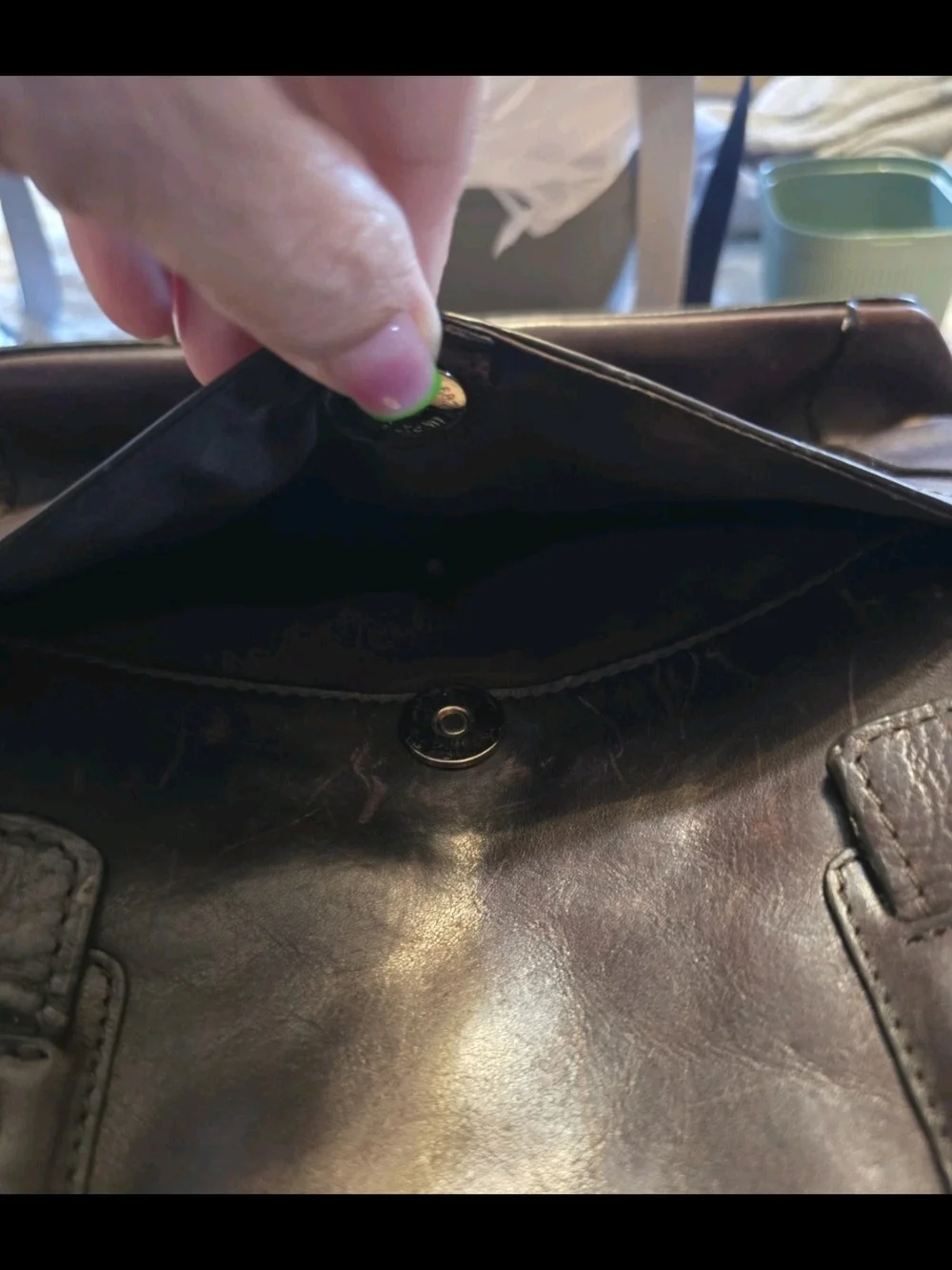 Laundry By Shelli Segal Dark Brown Leather Laptop Tote